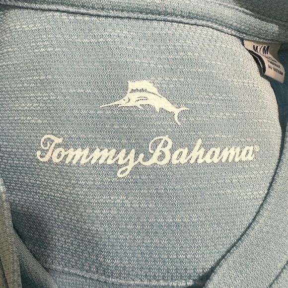 Tommy Bahama Men's Medium Ocean Liner Blue Crew-Neck Short Sleeve T-Shirt - Picture 7 of 9